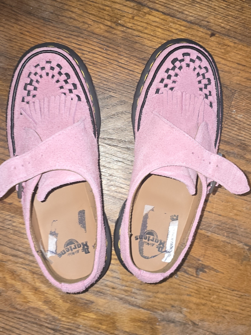 Dr Marten Pink Suede Tassel Creepers Shoes